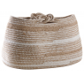 Natural jute and polyester storage baskets