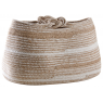 Corbeille de rangement beige et blanc