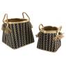 Black and natural seagrass baskets