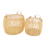 Natural rattan storage baskets