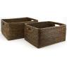 Antique rattan storage basket