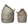 Stained willow and rope storage baskets