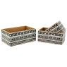 Natural wood and varnished paper storage boxses Christmas