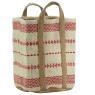 Natural and red jute basket