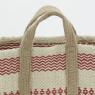 Natural and red jute basket