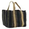 Natural and black jute basket