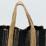 Natural and black jute basket