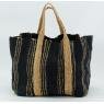 Natural and black jute basket