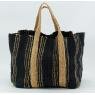 Natural and black jute basket