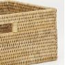 Natural rectangular shelf rattan basket