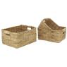 Set of 3 rectangular water hyacinth baskets