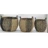 Set of 3 round seagrass basket