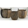 Set of 3 round seagrass basket