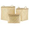 Set of 3 bamboo and rattan baskets