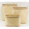 Set of 3 bamboo and rattan baskets