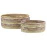 Set of 2 oval seagrass baskets 