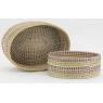 Set of 2 oval seagrass baskets 