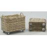 Set of 2 rectangular rattan baskets