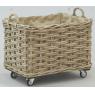 Set of 2 rectangular rattan baskets