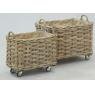 Set of 2 rectangular rattan baskets