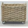 Set of 2 rectangular rattan baskets