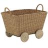 Rectangular rattan trolley basket