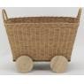 Rectangular rattan trolley basket