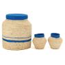 Jar and vases in rush