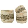 Corbeilles de rangement en coton et jonc