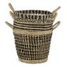 Natural and stained seagrass basket