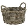 Round basket in grey kubu