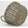 Round basket in grey kubu