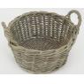 Round basket in grey kubu