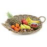 Grey pullut rattan winnowing basket 