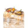 Grey pullut rattan winnowing basket 