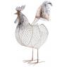 White metal wire rooster