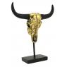 Horn statue black and gold resin