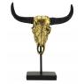 Horn statue black and gold resin