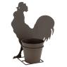 Metal rooster-shaped flower pot cover