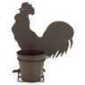 Metal rooster-shaped flower pot cover