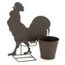 Metal rooster-shaped flower pot cover