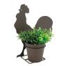 Metal rooster-shaped flower pot cover