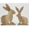 Set of 2 rabbits in mango wood