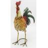 Decorative rooster in tinted metal
