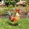Decorative rooster in tinted metal