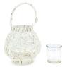 White lacquered willow lantern