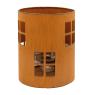 Rusty finish metal and glass candle jar