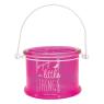 Fushia stained glass candle holder
