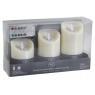 Set of 3 vanilla LED candles with remote control