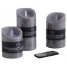 Set of 3 cotton flower LED candles with remote control